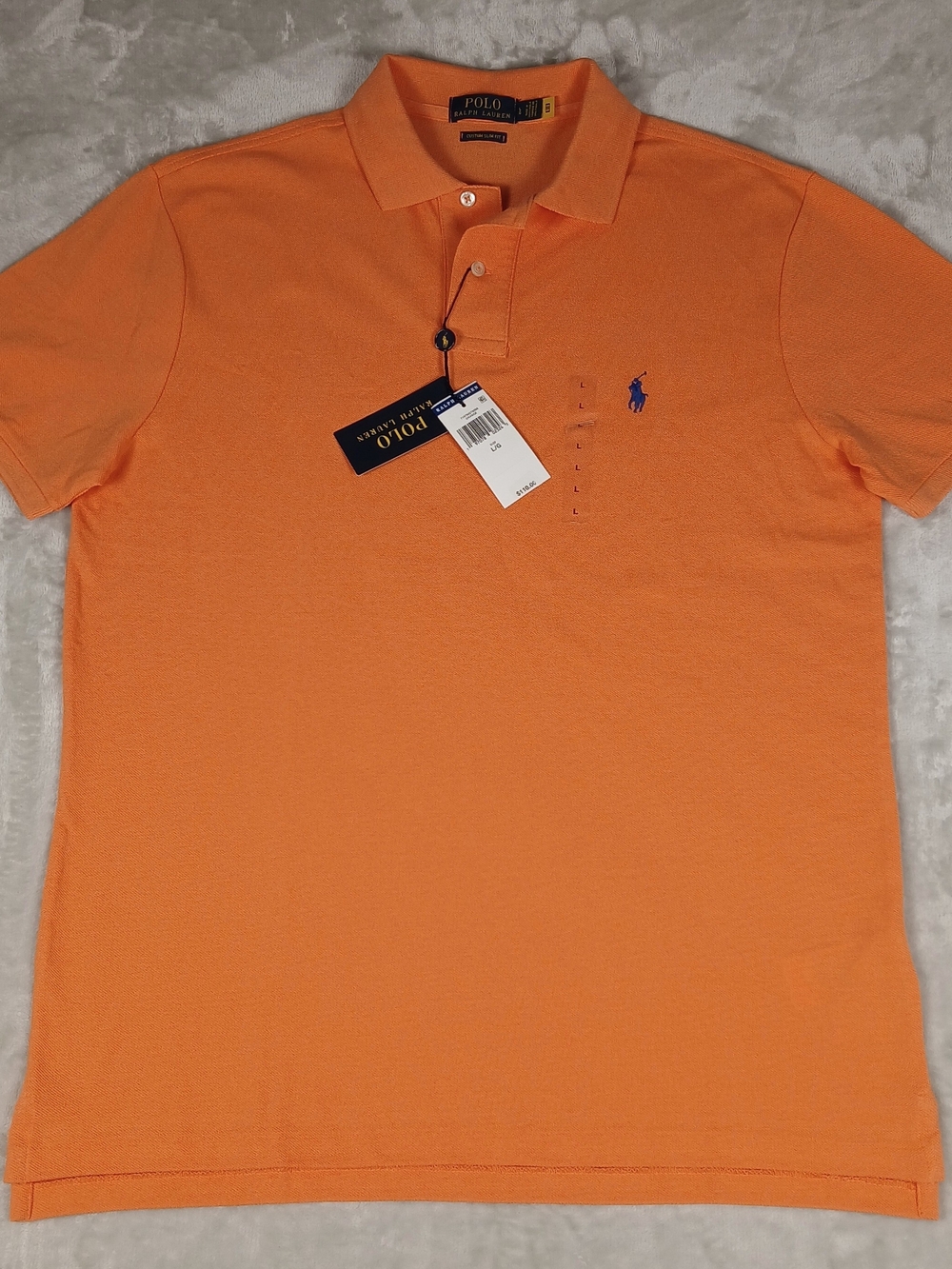 Polo Ralph Lauren Custom Slim Fit Polo Shirt L Men's Orange NWT